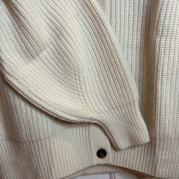 EUC LOULOU STUDIO women’s Harebells ribbed cashmere cardigan Ivory  sz small - Picture 5 of 8